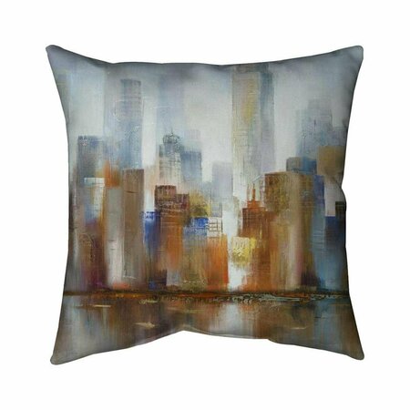 BEGIN HOME DECOR 26 x 26 in. Cityscape in the Fog-Double Sided Print Indoor Pillow 5541-2626-CI88